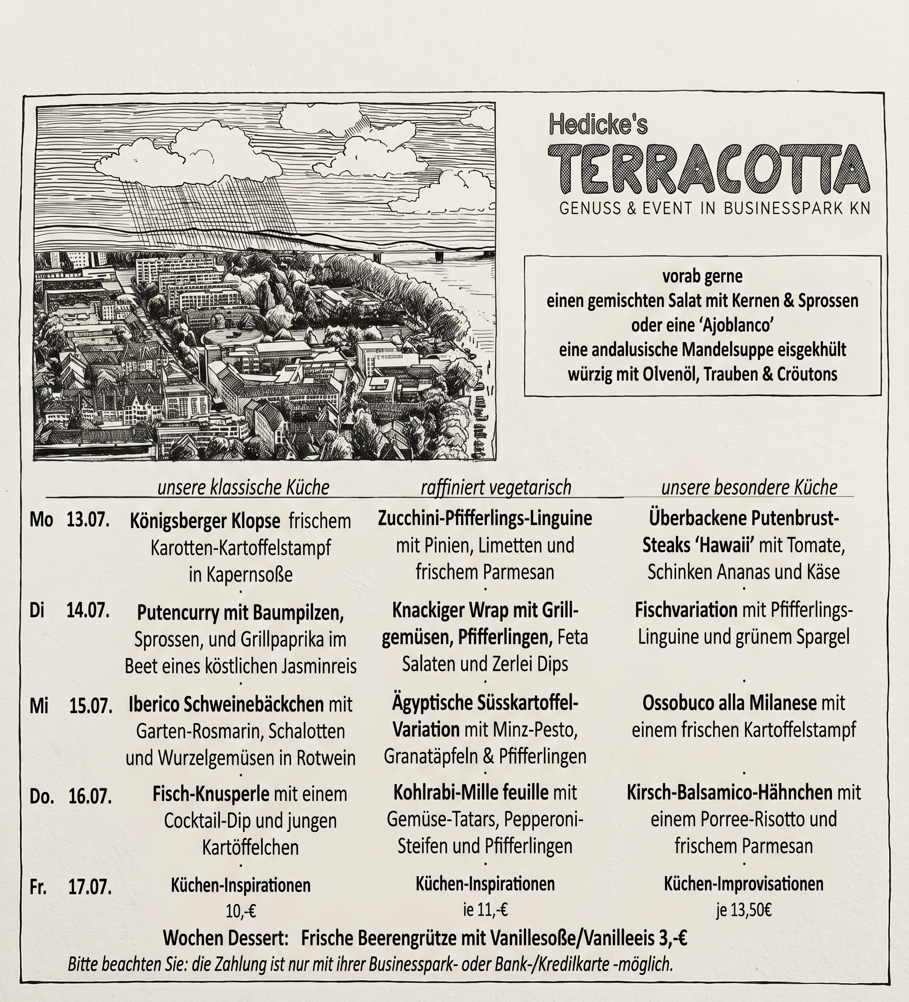 Wochenkarte KW 29 — Hedicke's Terracotta